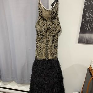 TERANI black and gold gown